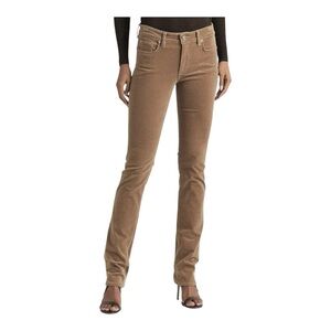 Ralph Lauren Women's Stretch Corduroy Mid-Rise Straight Pants Truffle color